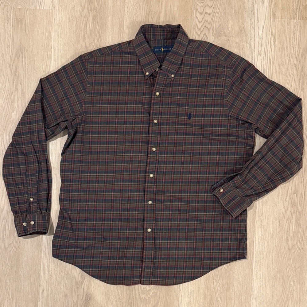 Ralph Lauren Men's Multicolor Plaid Button-Down Shirt. Mens XL